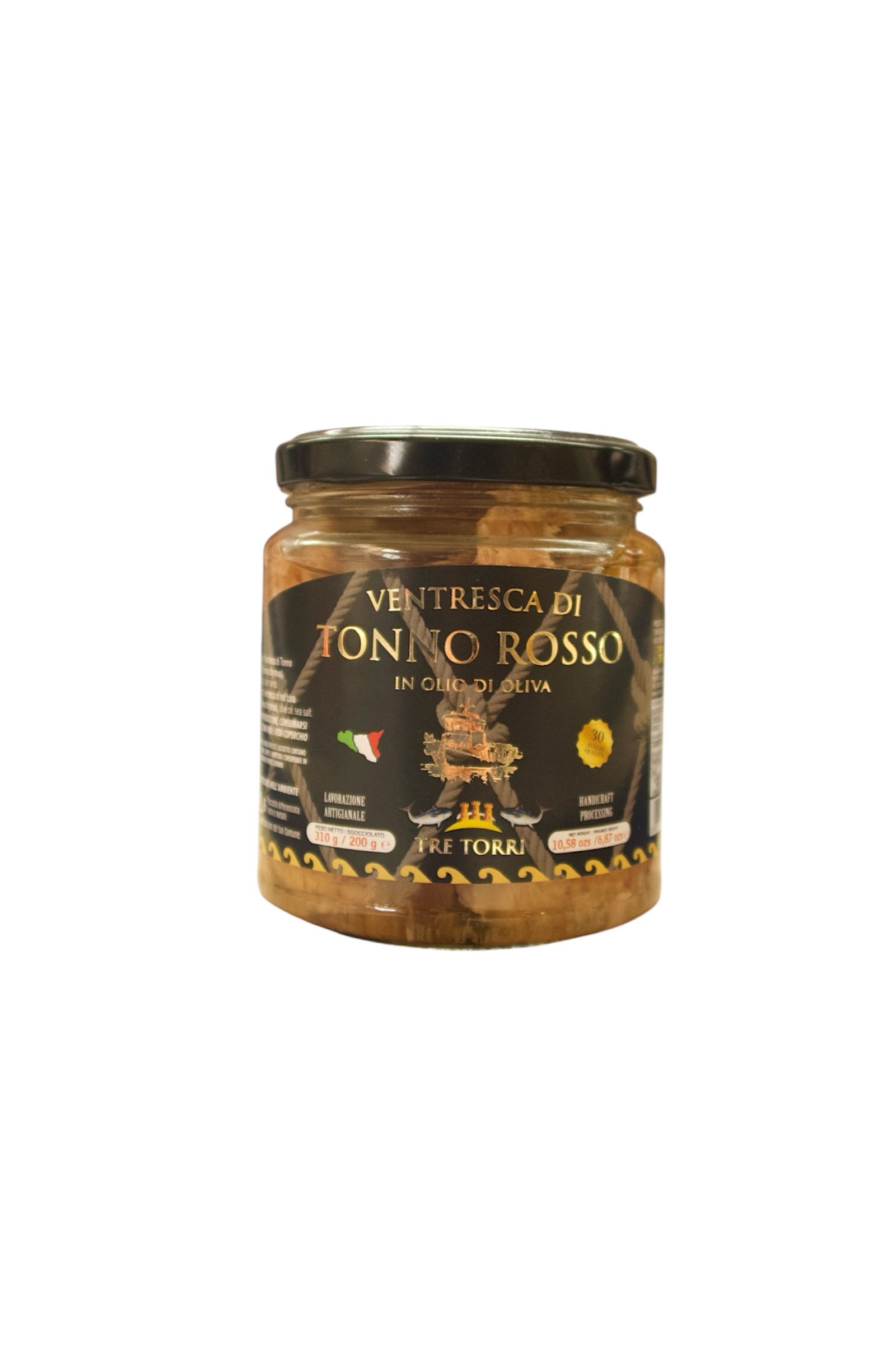 Vasetto di ventresca di tonno rosso in olio d'oliva da g. 310 